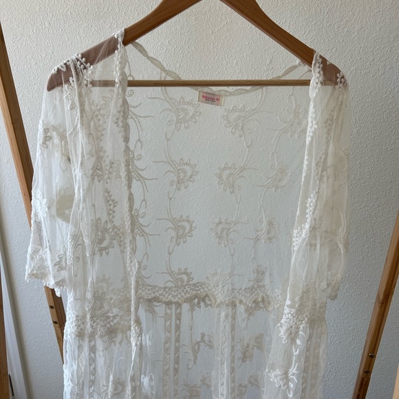 White moon kimono or duster (M) - Picture 4 of 6